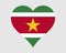 Suriname Heart Flag. Surinam Love Shape Country Nation National Flag. Republic of Suriname Banner Icon Sign Symbol. EPS Vector
