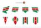 Suriname national flag collection, eight versions of Suriname vector flags