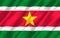 Suriname realistic flag illustration.