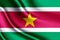 Suriname realistic flag illustration.