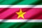 Suriname realistic flag illustration.