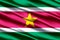 Suriname realistic flag illustration.