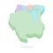 Suriname region map: colorful isometric top view.
