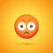 Surprise anger emoticon smile icon with shadow for social network design