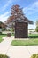 SURPRISE, ARIZONA - NOVEMBER 24, 2016: The Learning Tree Sculpture by Joe Tyler. A 27-foot welded tree shading a 10-foot by 14-foo