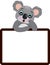 Surprise cute koala with blank frame