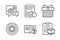 Surprise, Fan engine and Internet report icons set. Accounting, Help and Parcel checklist signs. Vector