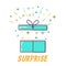 Surprise Flat open Gift box vector