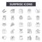 Surprise line icons, signs, vector set, linear concept, outline illustration