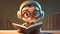 Surprised Android Kid Reading a Book in Cartoon Style. Perfect for Children\\\'s Book Illustrations.