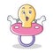 Surprised baby pacifier character cartoon