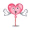 Surprised ballon heart mascot cartoon