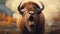 Surprised Bison Roaring In Aggressive Digital Illustration