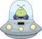 Surprised Cartoon Alien UFO