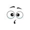 Surprised cartoon face vector curious funny emoji