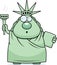 Surprised Cartoon Statue of Liberty