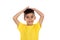 Surprised child with yellow t-shirt