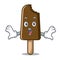 Surprised chocolate ice cream mascot cartoon