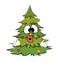 Surprised christmas tree cartoon