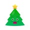 Surprised christmas tree isolated emoticon