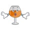 Surprised cognac ballon glass mascot cartoon