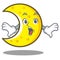 Surprised crescent moon character cartoon