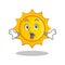 Surprised cute sun character cartoon