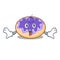 Surprised donut blueberry mascot cartoon