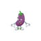Surprised eggplant gesture on cartoon mascot design