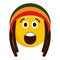 Surprised emoji with reggae hat