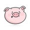 Surprised emoticon icon. Emoji pig