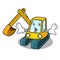 Surprised excavator mascot cartoon style