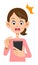 Surprised expression of a woman who operates a smartphone