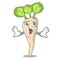 Surprised fresh parsnip roots on a mascot