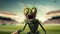 Surprised Grasshopper Playing Cricket: A Media Intrusion Art Fantasy