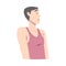 Surprised Guy Dressed in Sleeveless Tank Top, Young Man with Shocked Face Expression Cartoon Style Vector Illustration