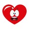 surprised heart cartoon icon
