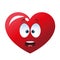 surprised heart cartoon icon