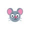 Surprised mouse face emoji flat icon