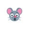 Surprised mouse face emoji flat icon