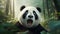 Surprised Panda Bear In Photorealistic Forest: Commercial Imagery By Mike Campau