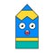 Surprised pencil emoji outline illustration