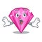 Surprised pink diamond in the mascot shape