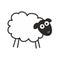 Surprised sheep. Insomnia vector illustration isolated on white background