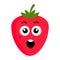 Surprised strawberry emoticon