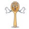 Surprised wooden fork mascot cartoon