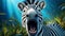 Surprised Zebra: An Animated Film-inspired Image With Marine Biology-inspired Style
