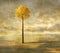 Surreal background with lonely tree