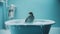 Surreal Bird In Bathtub: A Fusion Of Joel Robison And Patricia Piccinini