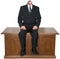 Surreal Business, Office Desk, Isolated, Man, Small Head